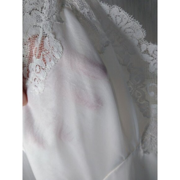 Vintage Artemis 60s Lace Ivory Nylon Full Slip 34 Ave Sheer Chest - Picture 3 of 8